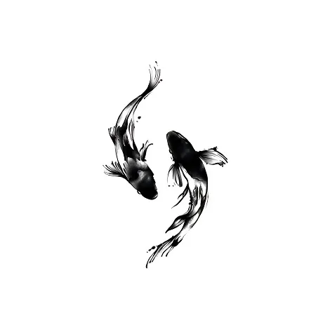 Gentle Welcome Карп кои Tattoo Наклейка Травяной Растение Водонепроницаемый Длинный Долговечный Ожерелье-чокер Премиум Instagram Полуперманентный