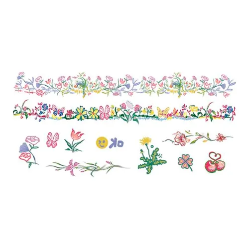 SHITIAN Rainbow Island Floral Trail Multicolor Tattoo Sticker