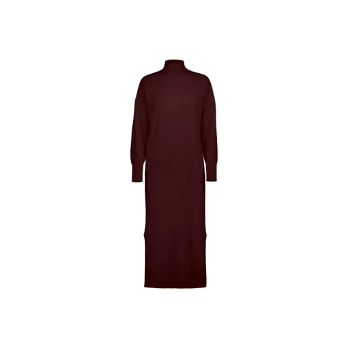 ALLUDE Red Женские Длинные Рукава Платья