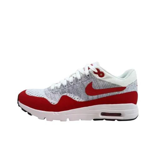 Nike Air Max 1 Abrasion Resistant Низкий Топ Повседневные Беговые кроссовки Унисекс Белый