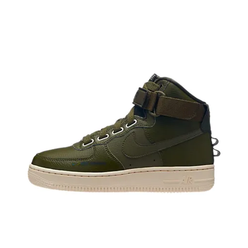 Nike Air Force 1 Устойчивые к истиранию высокие кроссовки для скейтбординга женские зеленые