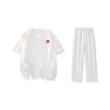 Комплект одежды (Белая футболка + Бело-серые повседневные штаны Фотиния)