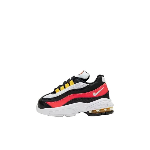 Nike Air Max 95 Устойчивая к истиранию Низкая Обувь для малышей Черная Красная для малышей и малышей