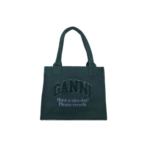 GANNI Переработанный хлопок Одно плечо Сумка Унисекс Темно-зеленый