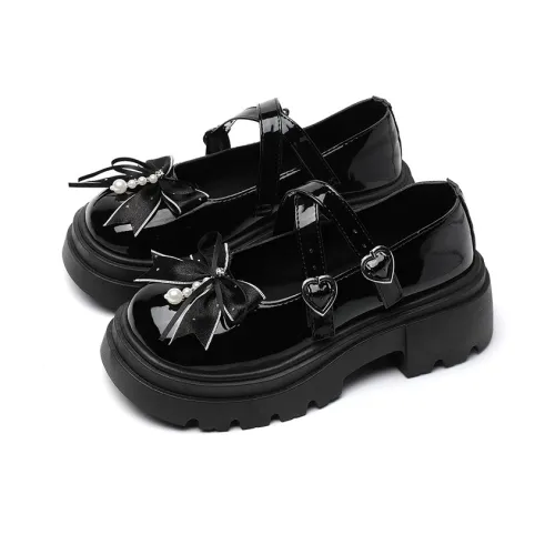 OLDDESIRE Грубый каблук Туфли Мэри Джейн Женские Черные