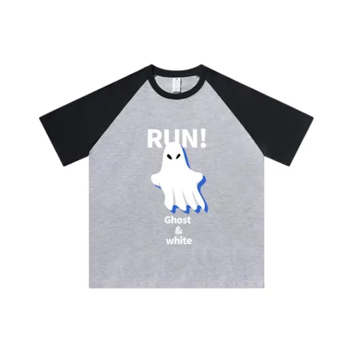 LUANBU Черно-серый цвет унисекс футболка