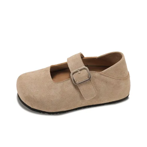 JINDUN Плоская подошва Туфли Мэри Джейн Женские Абрикос