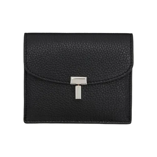 TOTEME T Замок GRAIN LEATHER Кошелек Стандартный Женский Черный