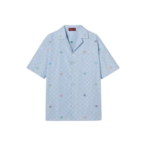 GUCCI Рубашка Мужская Синие Белые Полоски