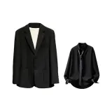 Black (Бизнес костюм + Черная рубашка + Полосатый галстук)