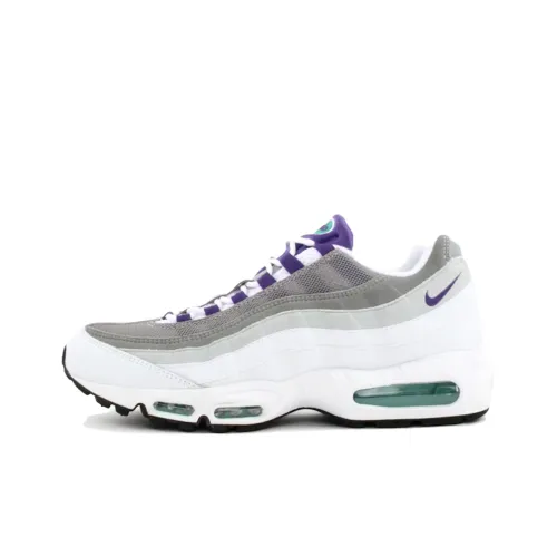 Nike Air Max 95 Устойчивый к истиранию Низкий Топ Повседневные Беговые кроссовки Унисекс Серый Белый