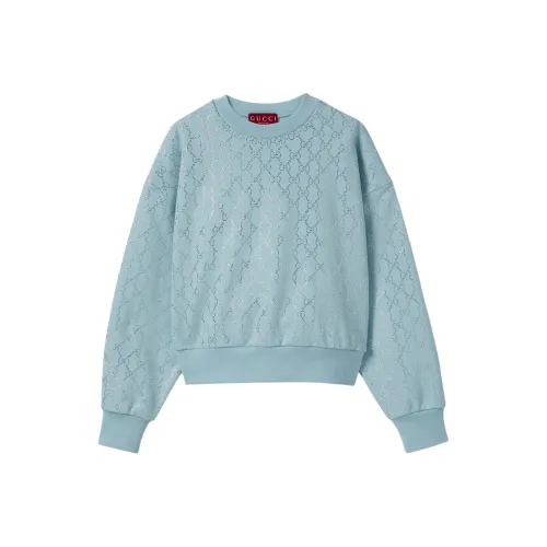 GUCCI FW25 Предзимняя коллекция Толстовка Женская Небесно-голубая