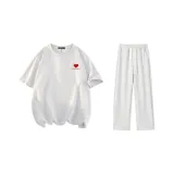 Комплект одежды (Белая серая футболка + Белые серые штаны для повседневной носки)