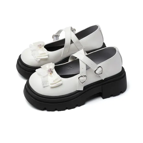 OLDDESIRE Грубый каблук Туфли Мэри Джейн Женские Бежевые