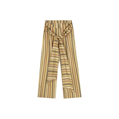 VINMUK Желтые Полосы Женские Повседневные Брюки