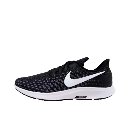 Nike Pegasus 35 Аbrasion Resistant Низкий Топ Беговые кроссовки Унисекс Черный Белый