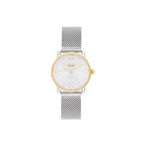 COACH ELLIOT Collection Женские часы Кварцевый механизм Ремешок из нержавеющей стали 28 мм Белый циферблат