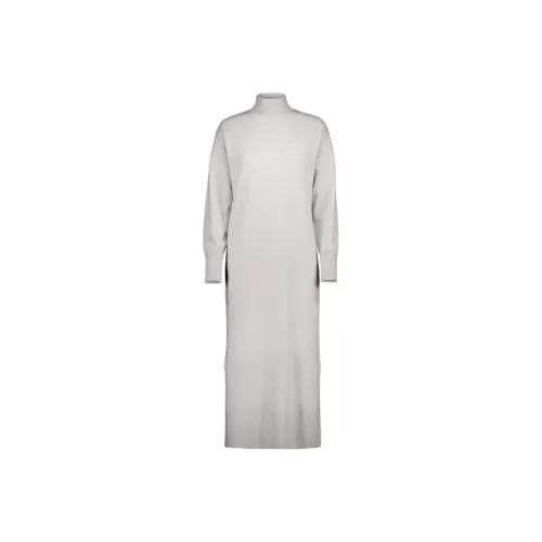 ALLUDE Серый Женские Длинные Платья с Рукавами