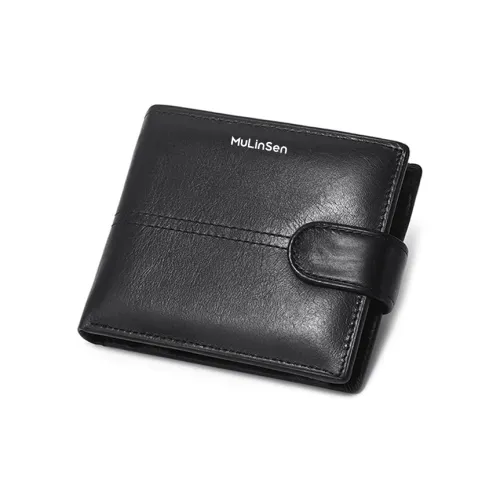 Mulinsen Кошелек из крупнозернистой текстуры коровьей кожи унисекс черный