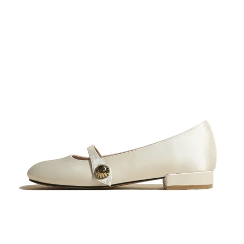 GARDEN CAT Грубый каблук Туфли Мэри Джейн Женские Экрю