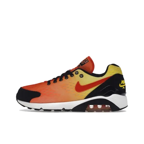 Nike Air Max 180 Аbrasion Resistant Низкий Топ Беговые кроссовки Мужские Оранжевый Желтый Черный