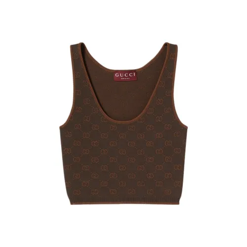 GUCCI Fw25 Майка Женская Темно-Коричневая