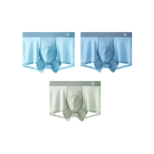 H YXIANG 3 пачки Pure Water Blue + Cloud Gray + Sea Blue Мужские боксеры