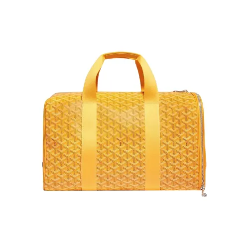 GOYARD VOLTIGEUR Холст с кожей ПЭТ Провайдер On The Go Дорожная сумка CARRY ON Сумка Средний Унисекс Желтый