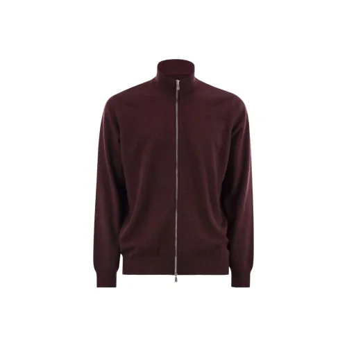 BRUNELLO CUCINELLI Кашемировый свитер мужской бордового цвета