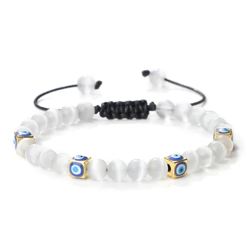 LuluCanaan Стекло Кошачий глаз Браслеты Унисекс