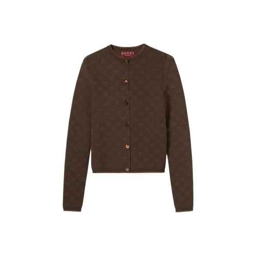 GUCCI Fw25 Трикотаж Женский Темно-Коричневый