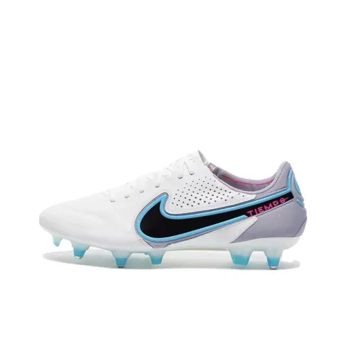 Nike Tiempo Legend 9 SG Мягкая трава Мягкая трава Устойчивая к истиранию Футбольные бутсы Унисекс Белый