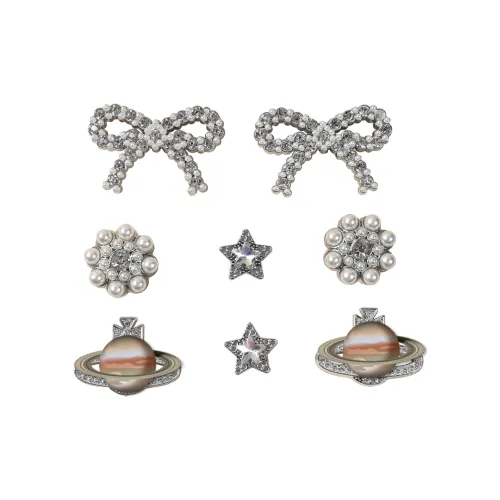 ZUOWEISHIJIA Премиум Rhinestone Pearl Alloy Golden Bowknot Planet Accessories Unisex