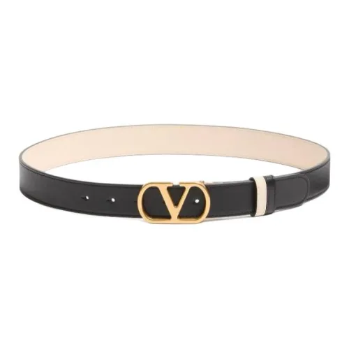 Valentino Телячья кожа медный кожаный ремни женский черный ширина 3 см
