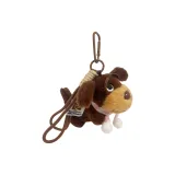 Такса Подвеска - Коричневый Шнурок - Розово-белый Шарф