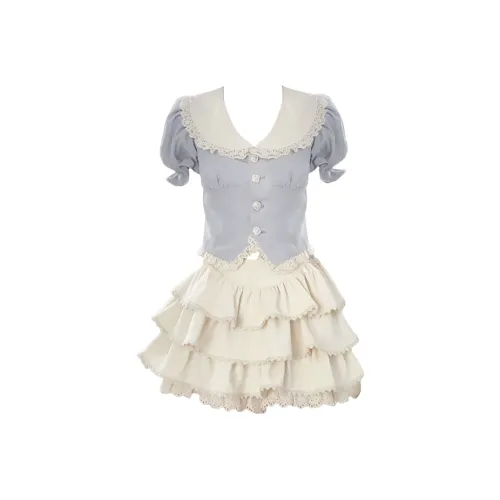 WLEQK Светло-синий Женская Униформа