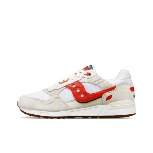 Saucony Shadow 5000 Устойчивые к истиранию Низкие Беговые кроссовки Унисекс Белый Красный