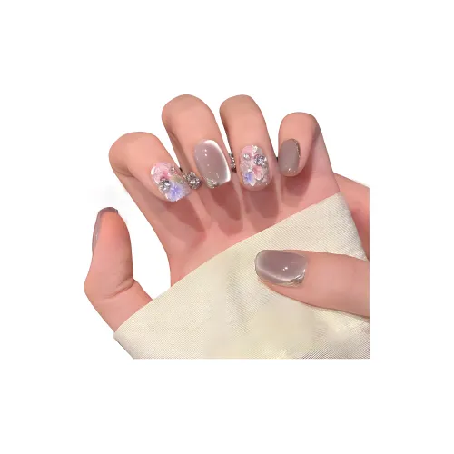 XNTX Handcrafted False Nail Polish Стикер False Nail Короткий Квадрат Овал Фиолетовые оттенки Телесный Стиль Instagram