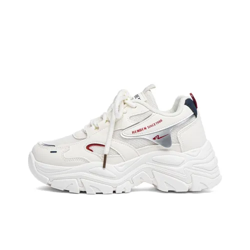 RENBEN Беговые кроссовки Low Top Белый Красный Женские