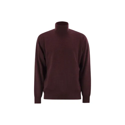 BRUNELLO CUCINELLI Fw25 Кашемир Свитер Мужской Бордовый