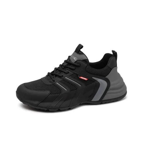 AOKANG Мужские повседневные туфли Low Top Черный/Серый Мужской