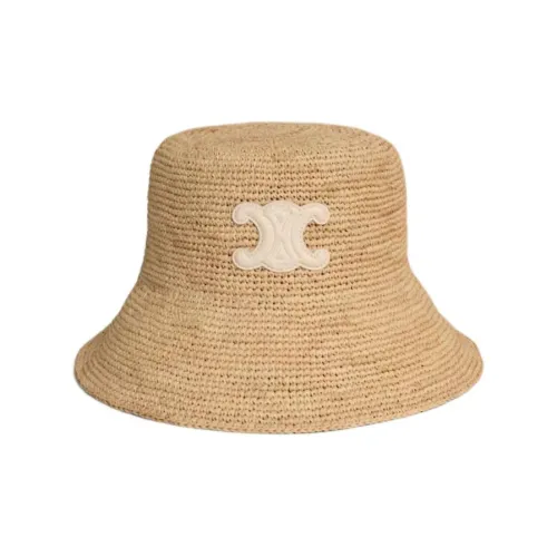 CELINE Растительный материал кожа ведрообразные шляпы женские бежевый