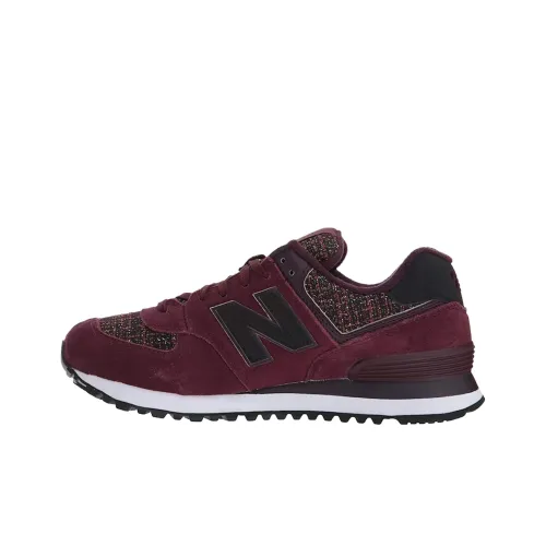 New Balance NB 574 Устойчивый к истиранию Низкий Топ Повседневная обувь Женская Красная