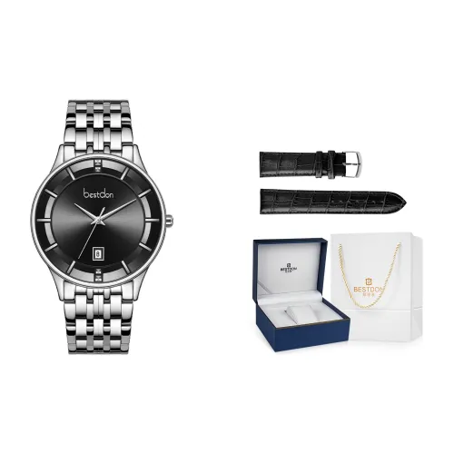 Bestdon Кварцевый механизм стальной ремешок мужские часы черный циферблат