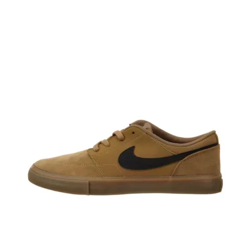 Nike SB Portmore Износостойкий Низкий Топ Повседневная Обувь Мужская Коричневый