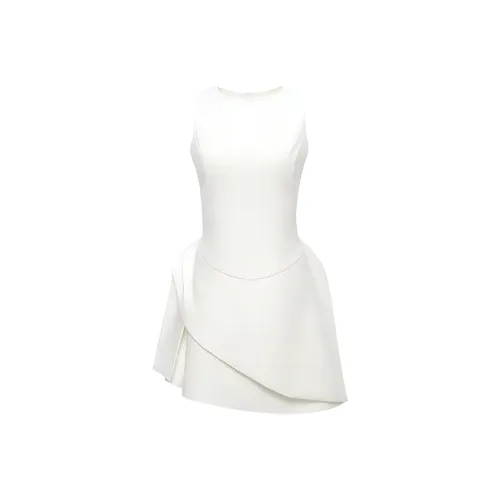 TSKIU Белые Женские Платья без рукавов