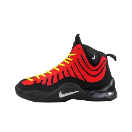 Nike Air Bakin Аbrasion Resistant Высокий Топ Детские Баскетбольные Кроссовки Красный Черный Подростки