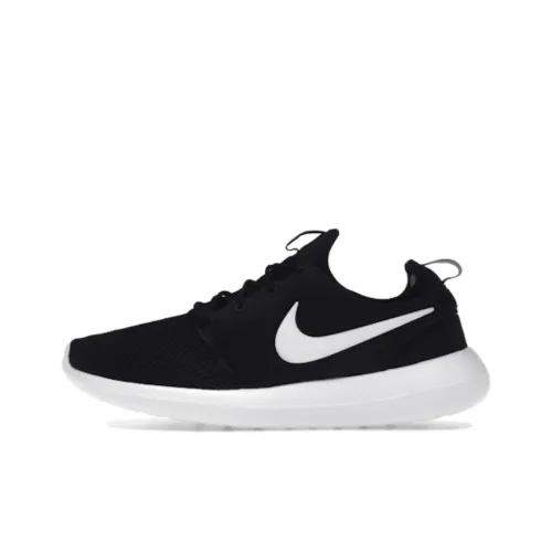 Nike Roshe Two Устойчивые к истиранию Низкие Беговые кроссовки Унисекс Черный Белый
