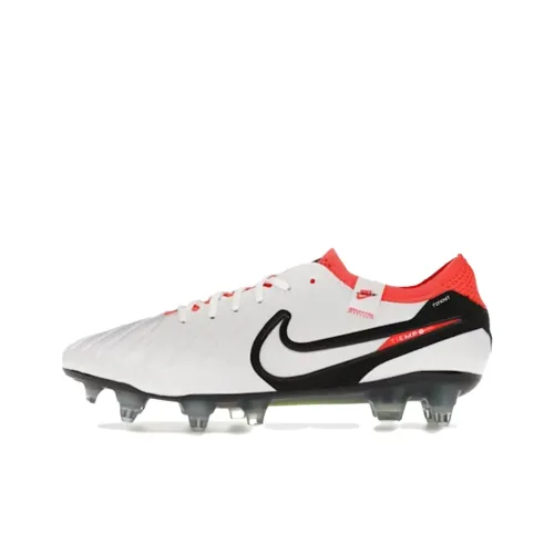 Nike Tiempo Legend 10 SG Мягкая трава Устойчивые к абразиву футбольные бутсы Унисекс Белый