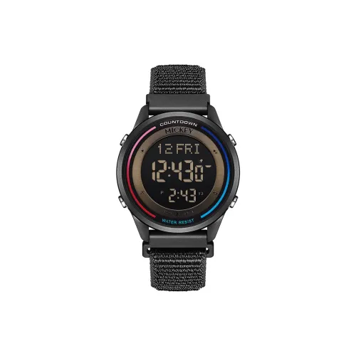 Disney Mickey Series Электронный Механизм Нейлоновый Ремешок Часы Унисекс Черный Циферблат